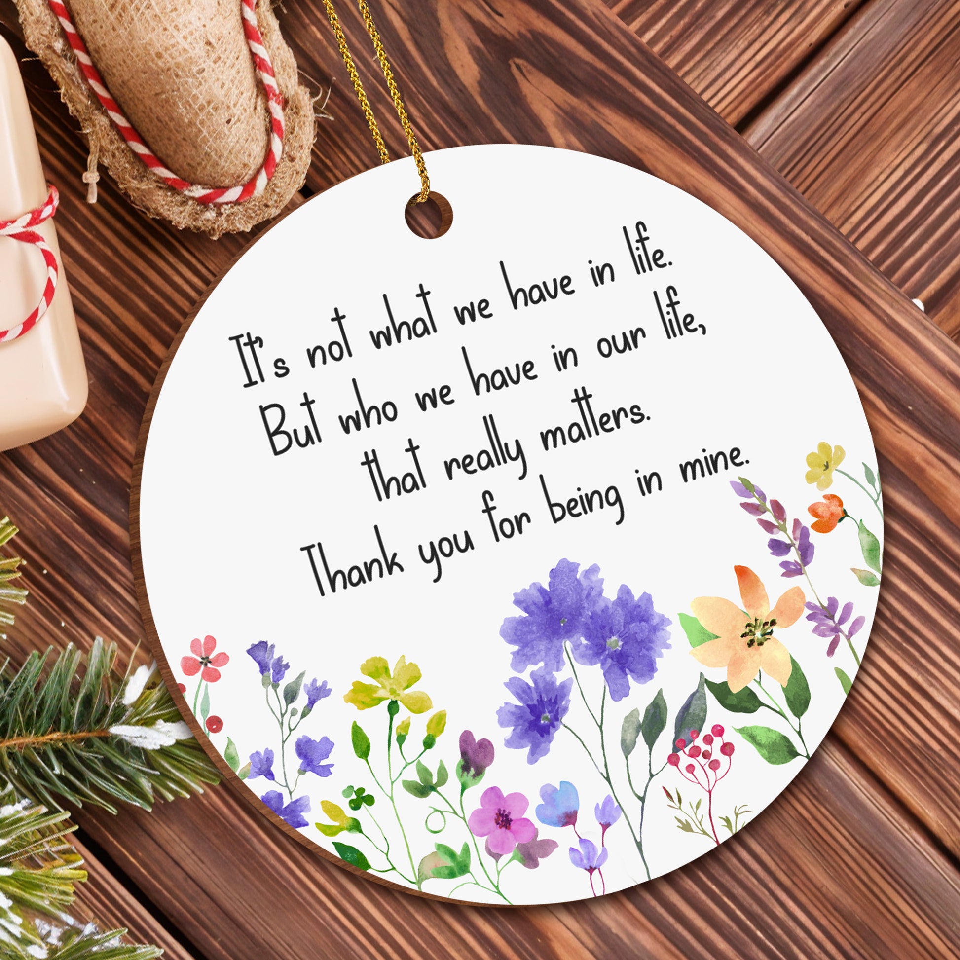 Thank You For Being In Mine With Beautiful Flowers