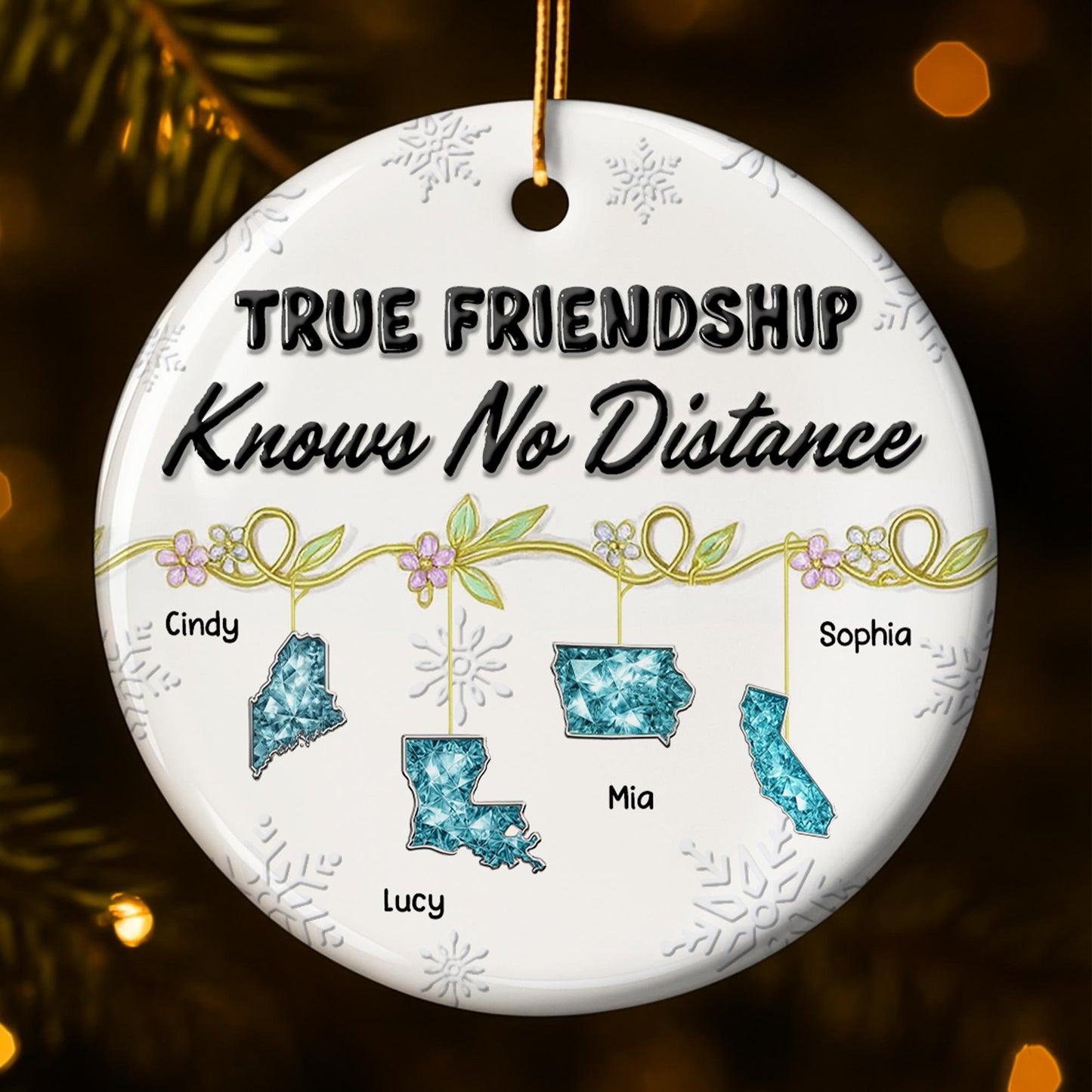 True Friendship Knows No Distance With Floral Elements