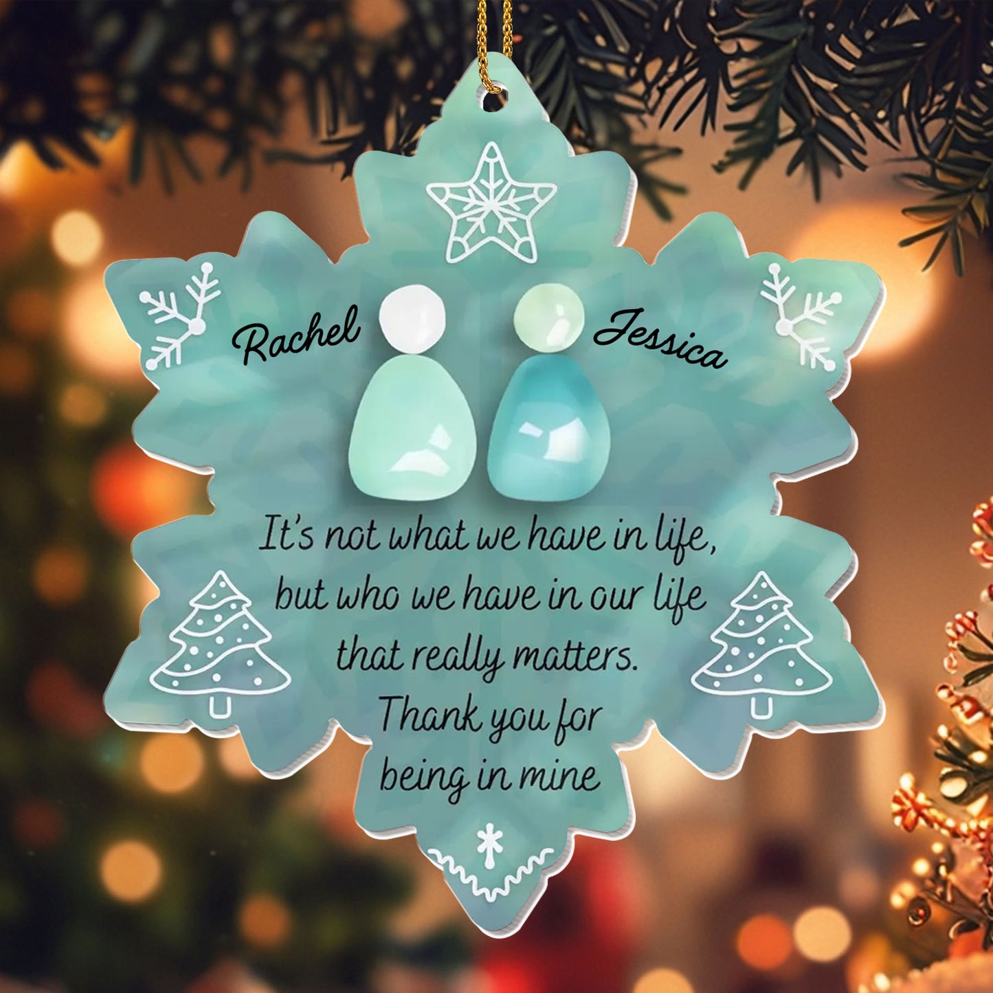 Thank You For Being In Mine, Snowflakes And Christmas Trees