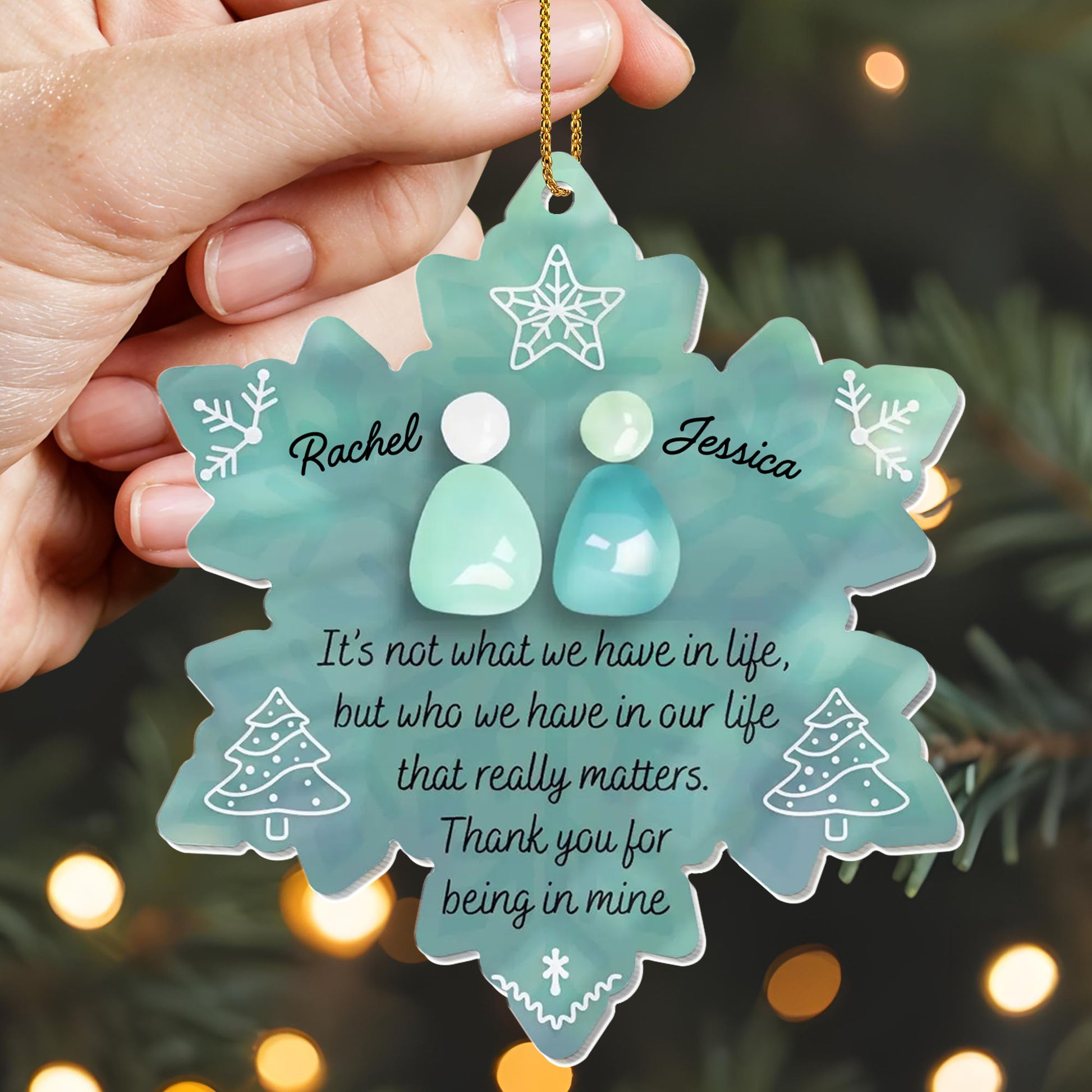 Thank You For Being In Mine, Snowflakes And Christmas Trees