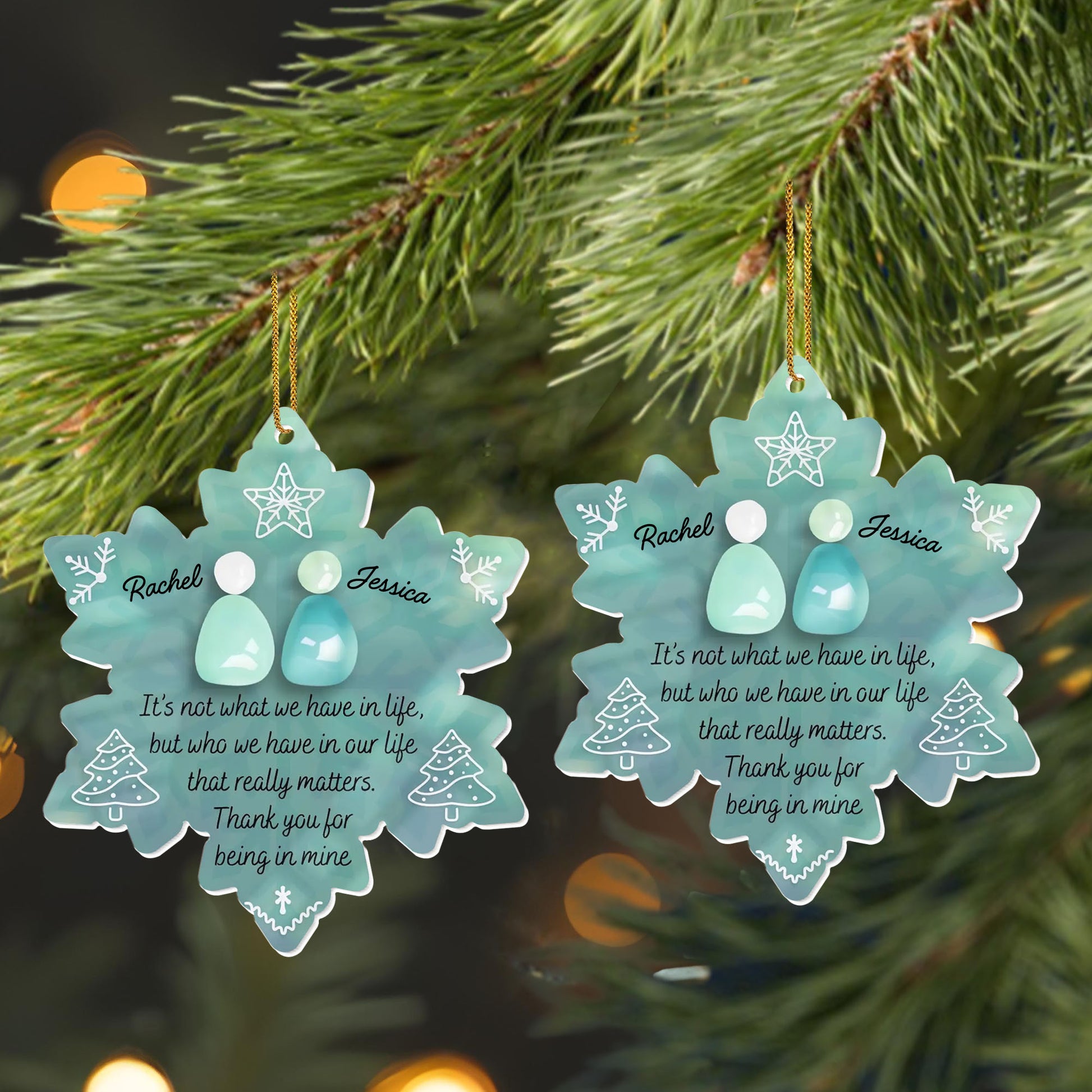 Thank You For Being In Mine, Snowflakes And Christmas Trees