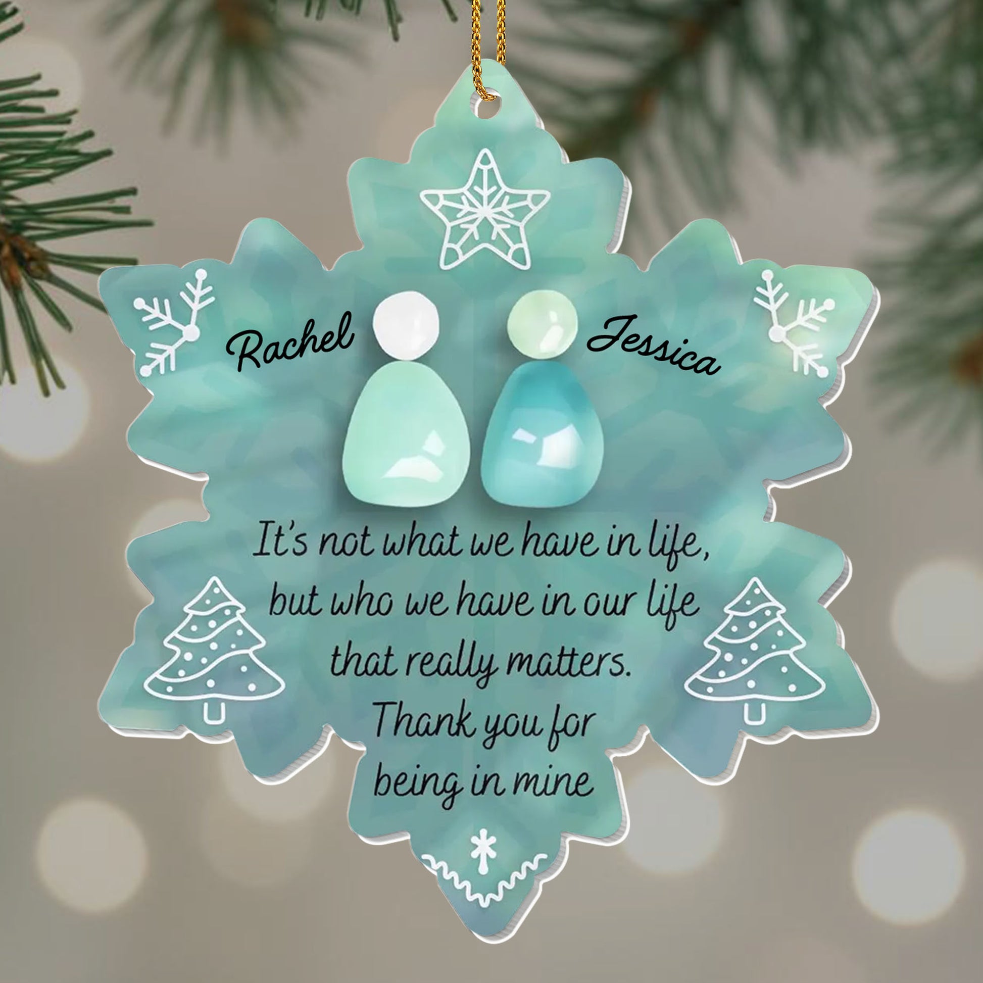 Thank You For Being In Mine, Snowflakes And Christmas Trees