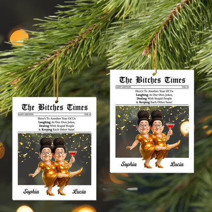 Here's To Another Year Of Us, Newspaper, Two Women, Champagne Glass