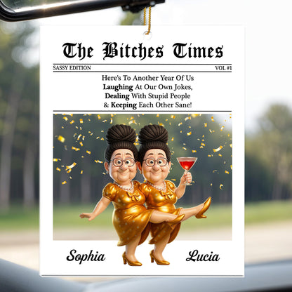 Here's To Another Year Of Us, Newspaper, Two Women, Champagne Glass