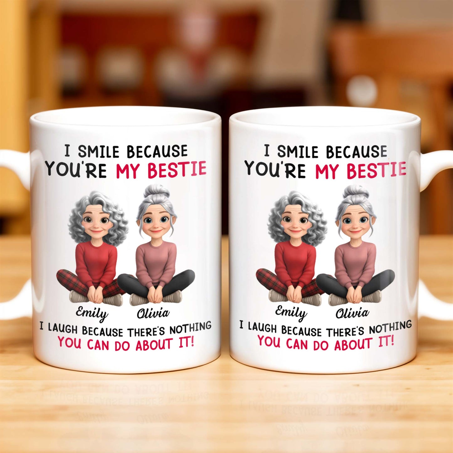 I Smile Because You're My Bestie, Two Girls Sitting