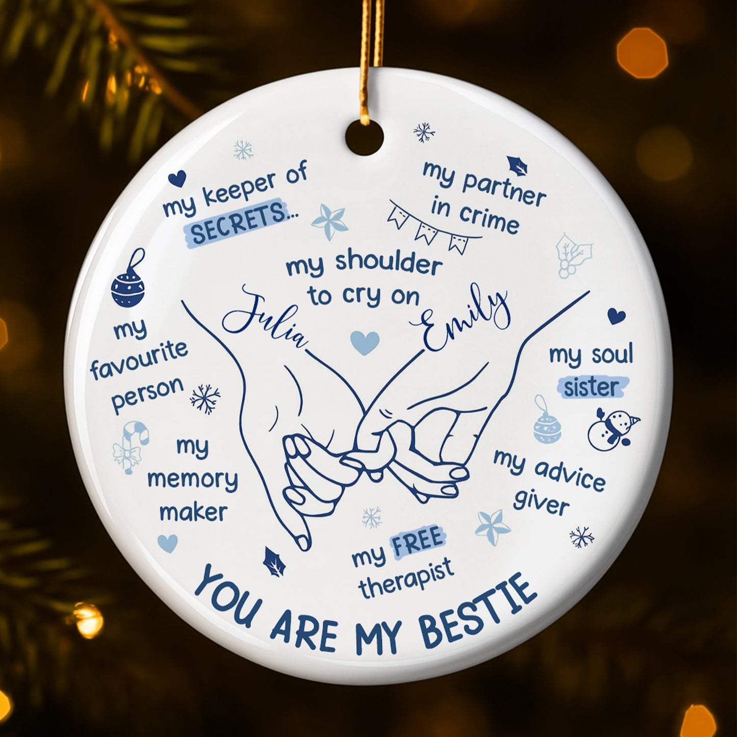 You Are My Bestie With Hands And Hearts Design