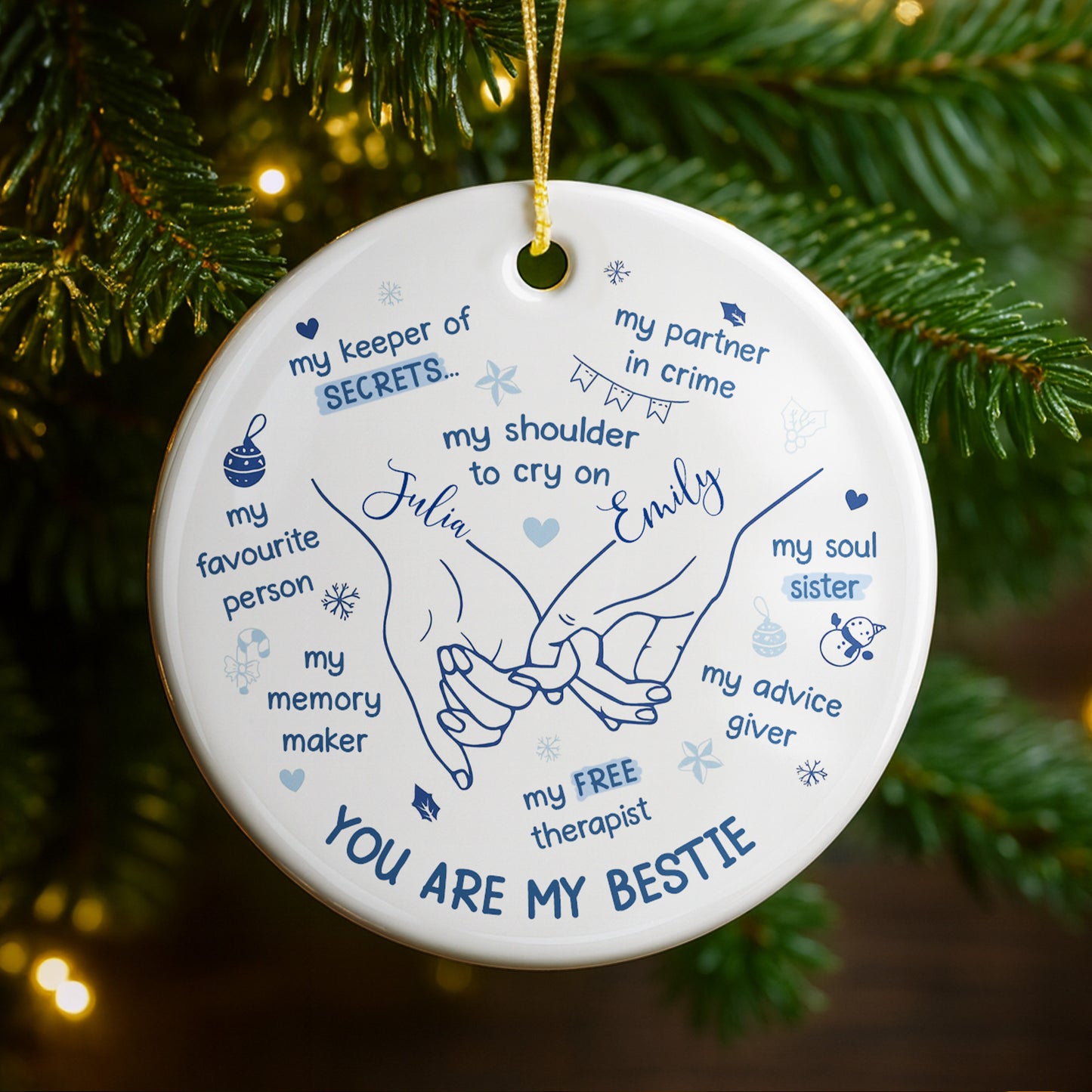 You Are My Bestie With Hands And Hearts Design