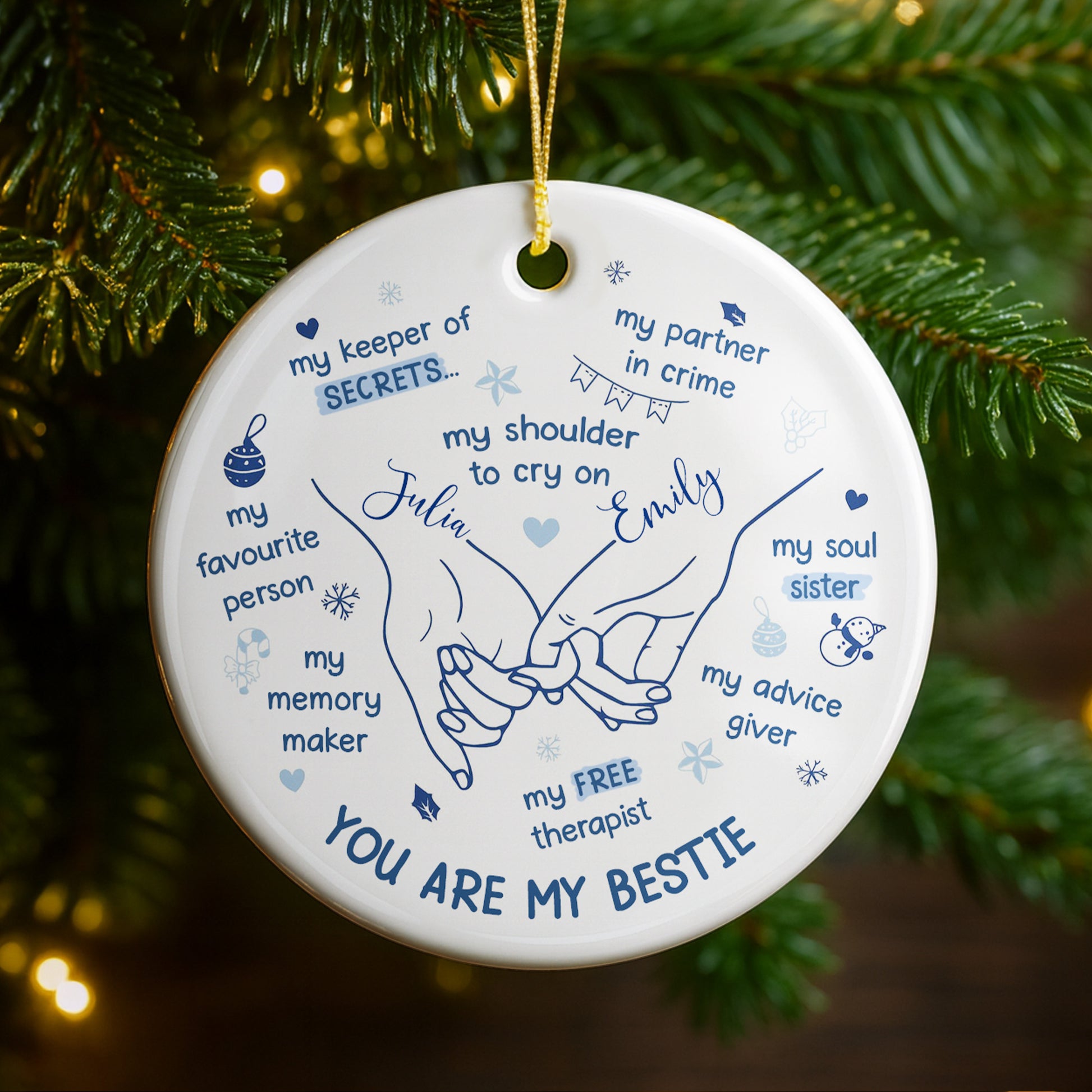 You Are My Bestie With Hands And Hearts Design