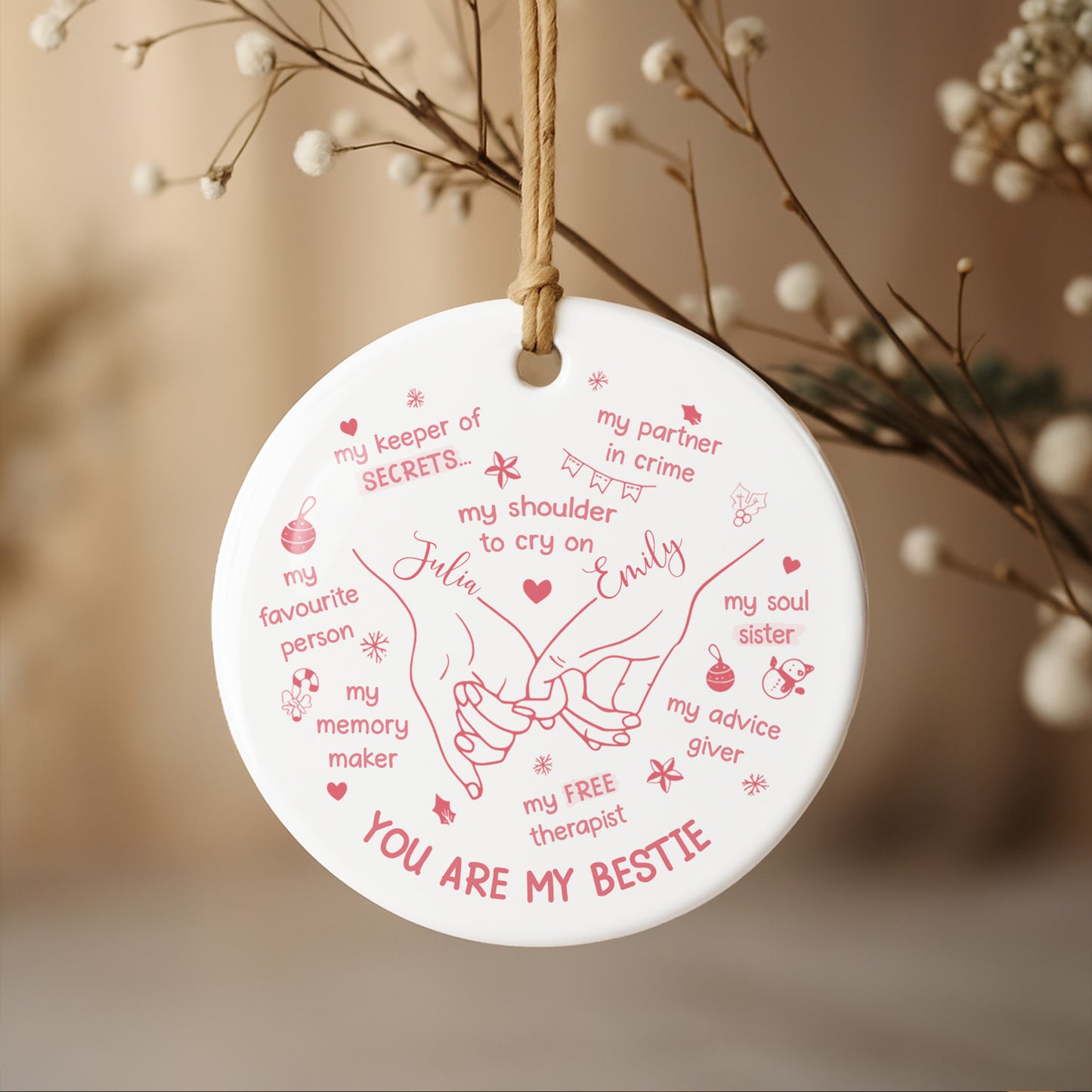 You Are My Bestie With Hands And Hearts Design