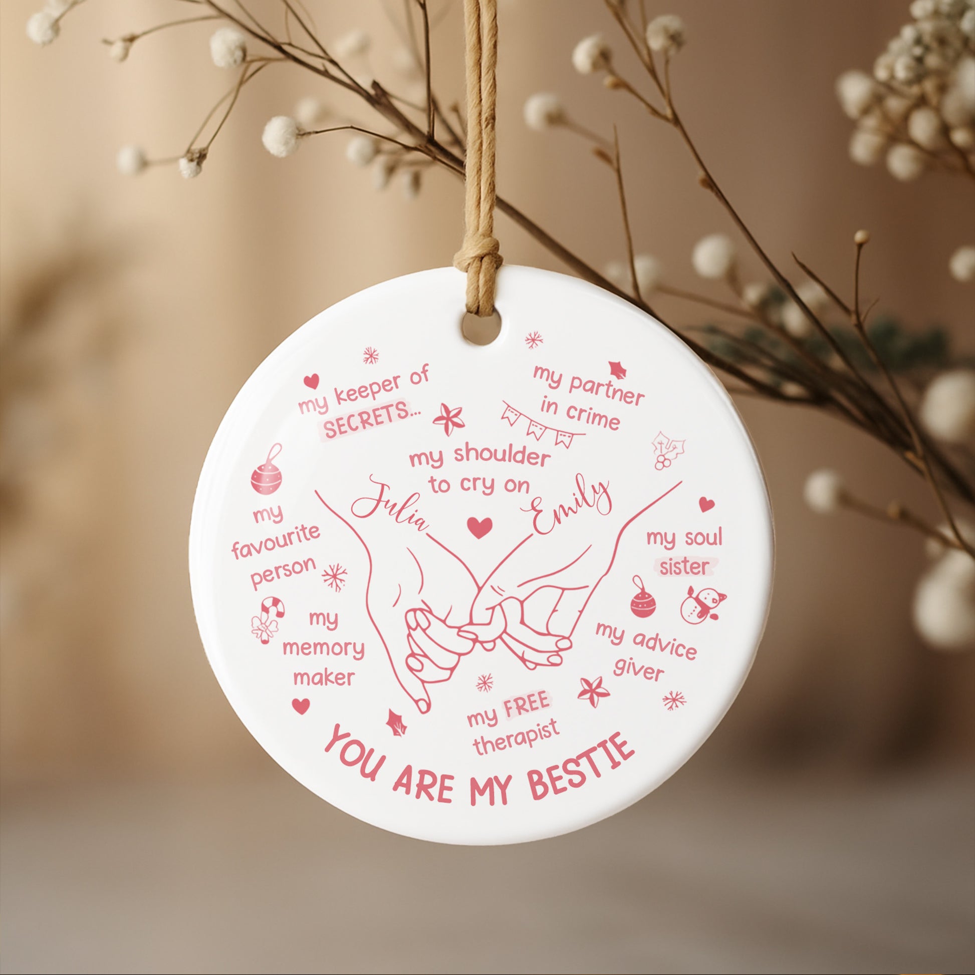 You Are My Bestie With Hands And Hearts Design