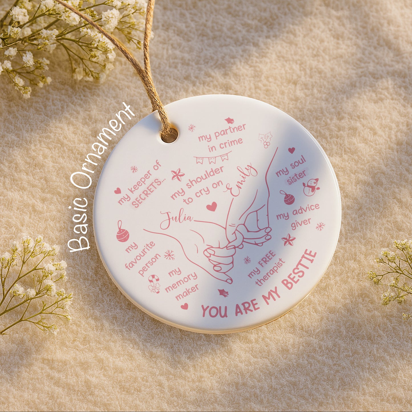 You Are My Bestie With Hands And Hearts Design