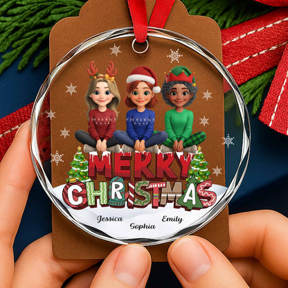 Merry Christmas With Animated Characters And Snowflakes