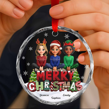 Merry Christmas With Animated Characters And Snowflakes