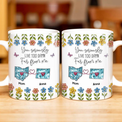 You Seriously Live Too Far From Me, Heart And Flowers Design