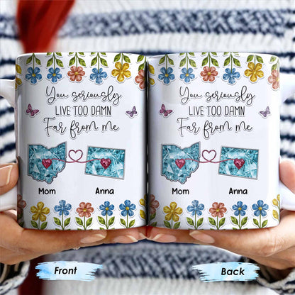 You Seriously Live Too Far From Me, Heart And Flowers Design