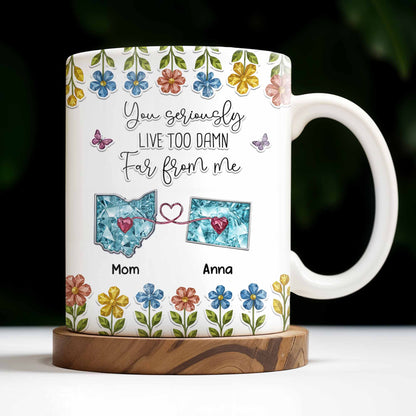 You Seriously Live Too Far From Me, Heart And Flowers Design