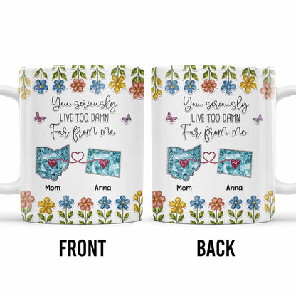 You Seriously Live Too Far From Me, Heart And Flowers Design