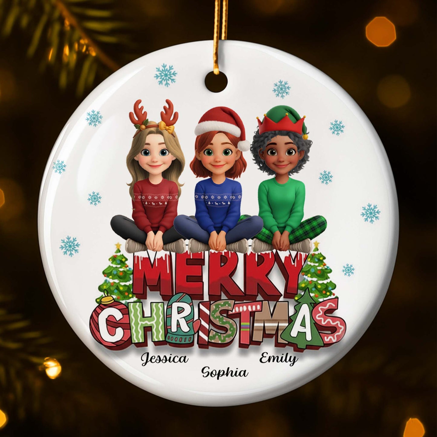 Merry Christmas Friends And Festive Symbols