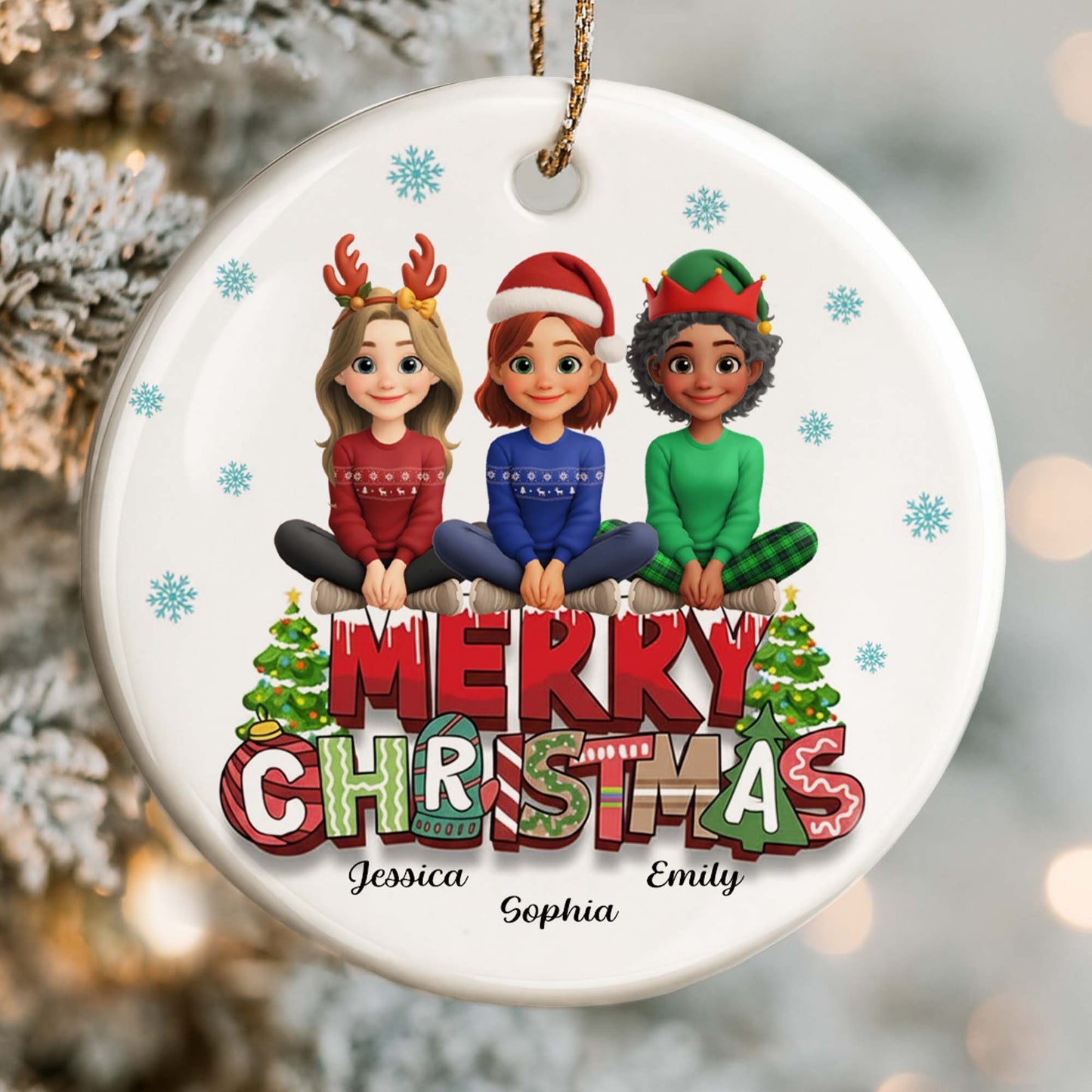 Merry Christmas Friends And Festive Symbols