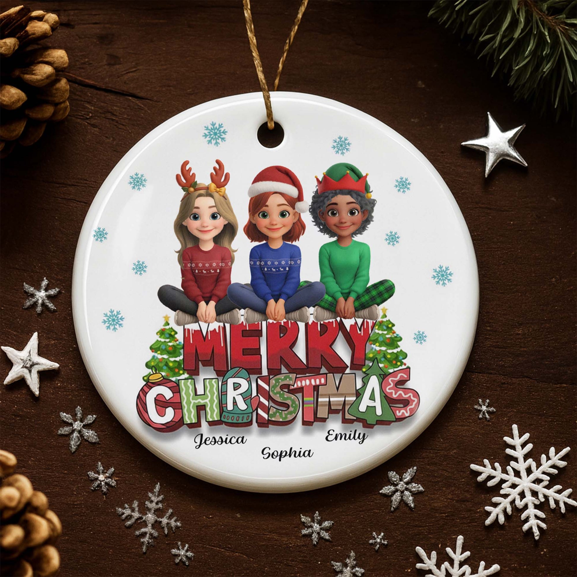 Merry Christmas Friends And Festive Symbols