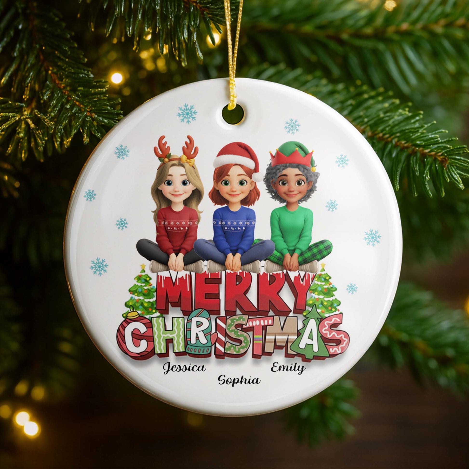 Merry Christmas Friends And Festive Symbols