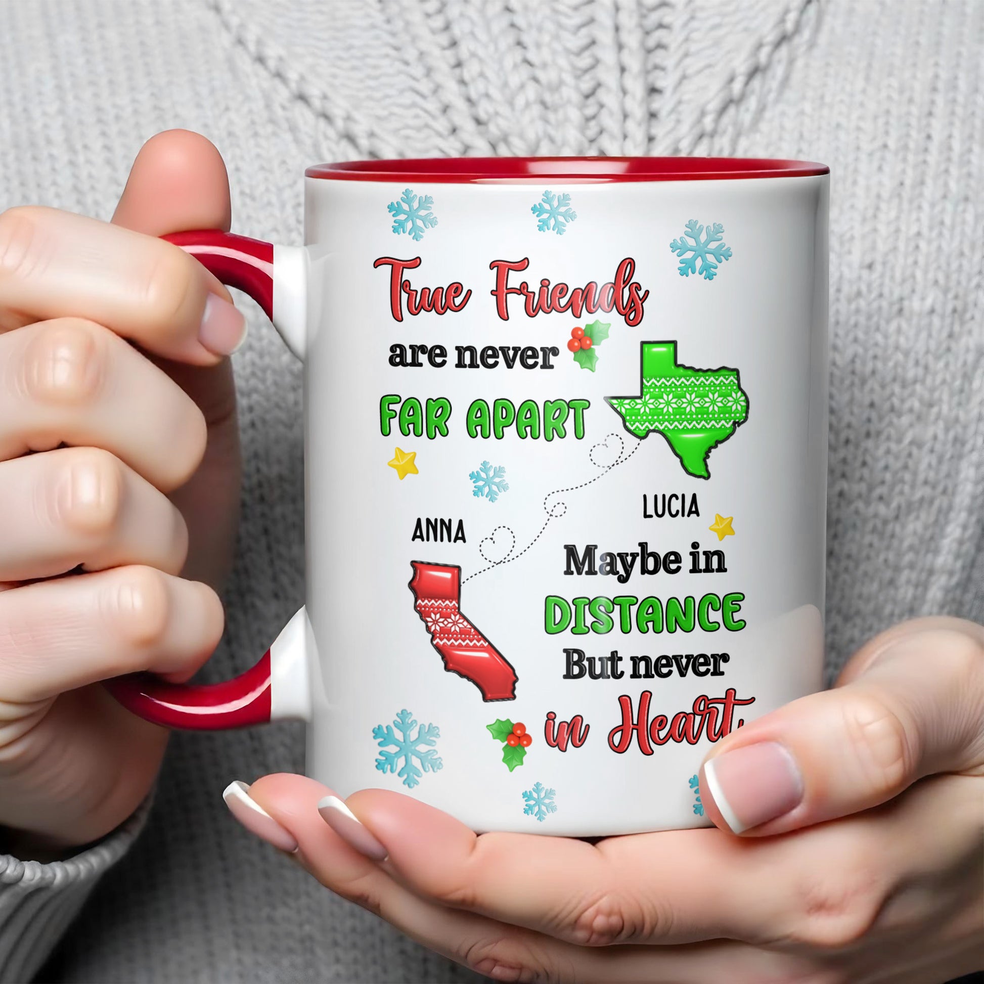 True Friends Are Never Far Apart, Custom Personalized Mug