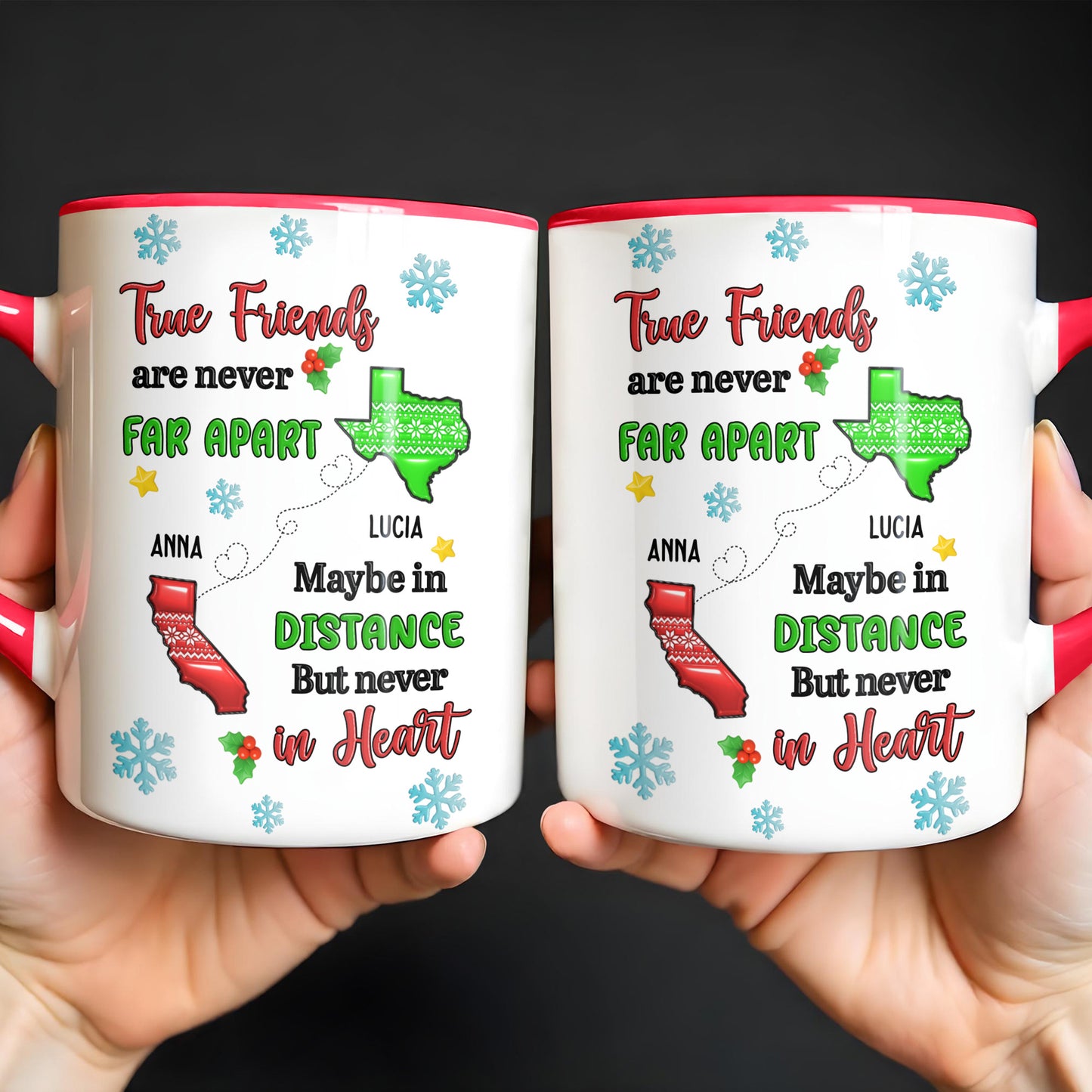 True Friends Are Never Far Apart, Custom Personalized Mug