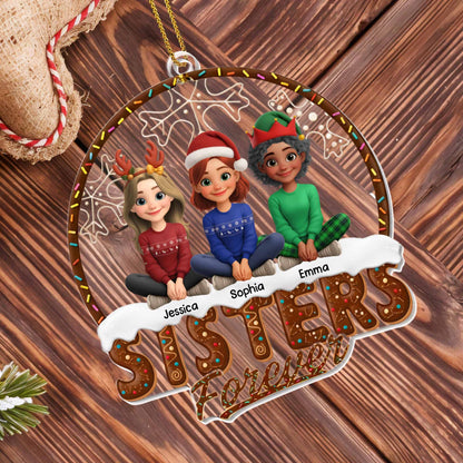 Sisters Forever With Sister Figures And Christmas Hats