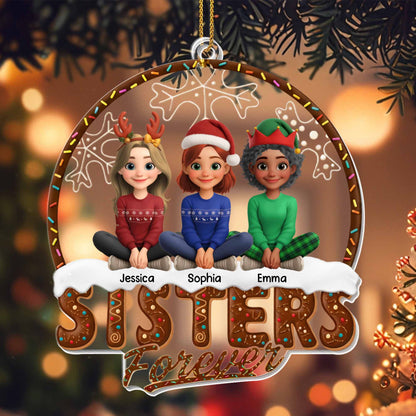 Sisters Forever With Sister Figures And Christmas Hats
