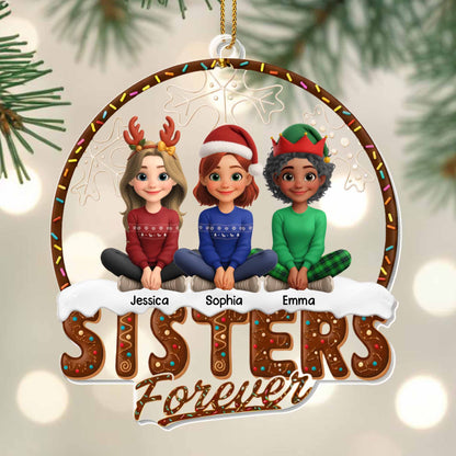 Sisters Forever With Sister Figures And Christmas Hats
