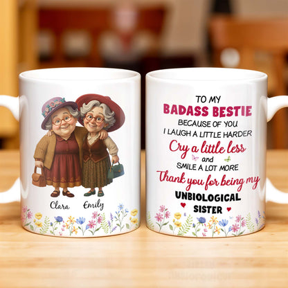 Thank You For Being My Unbiological Sister, Elderly Women & Flowers