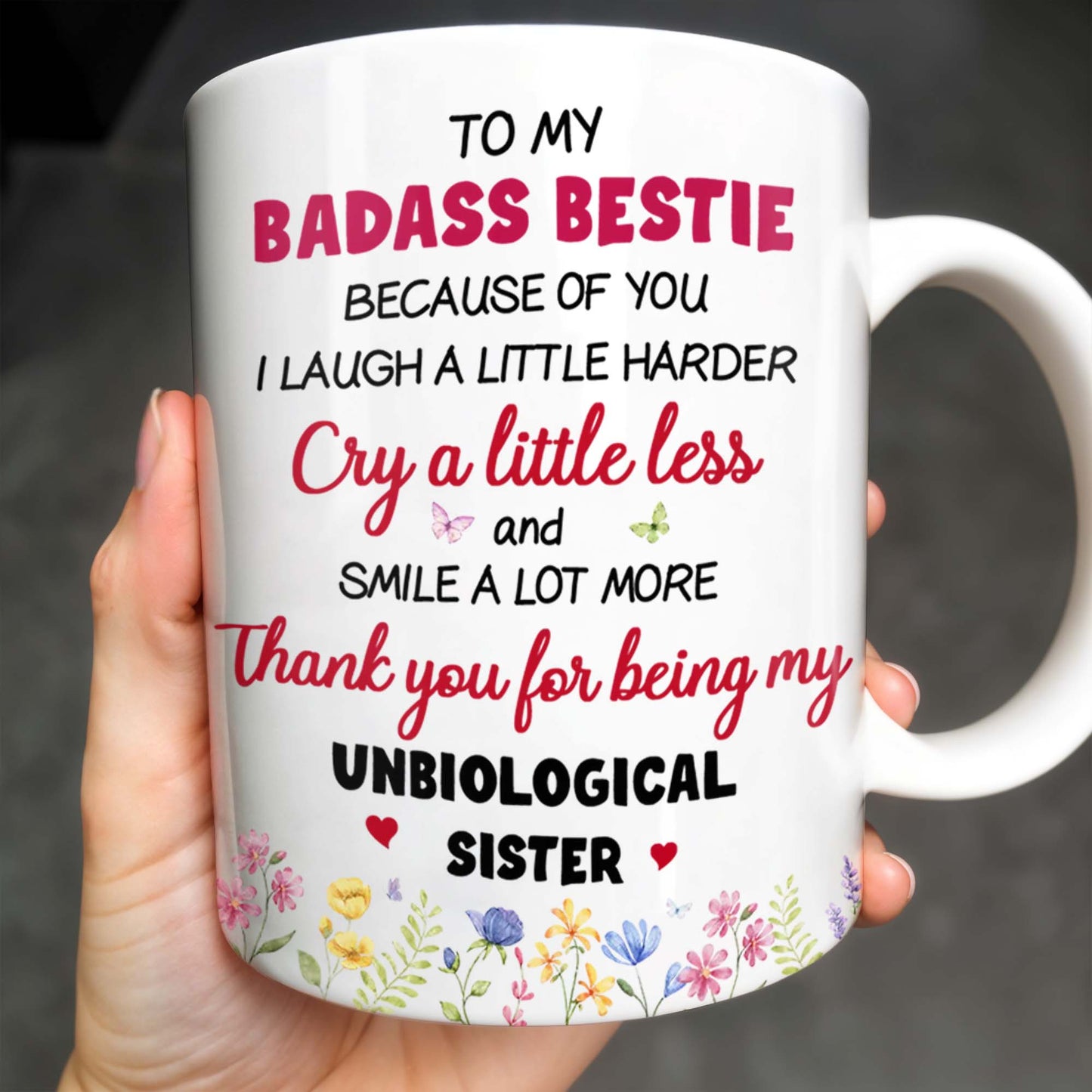 Thank You For Being My Unbiological Sister, Elderly Women & Flowers