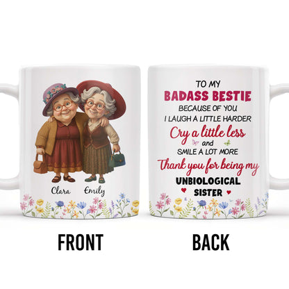 Thank You For Being My Unbiological Sister, Elderly Women & Flowers