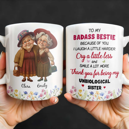 Thank You For Being My Unbiological Sister, Elderly Women & Flowers