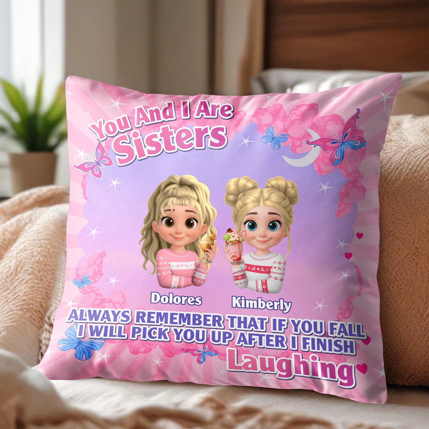 You And I Are Sisters, Animated Girls, Butterflies, Hearts