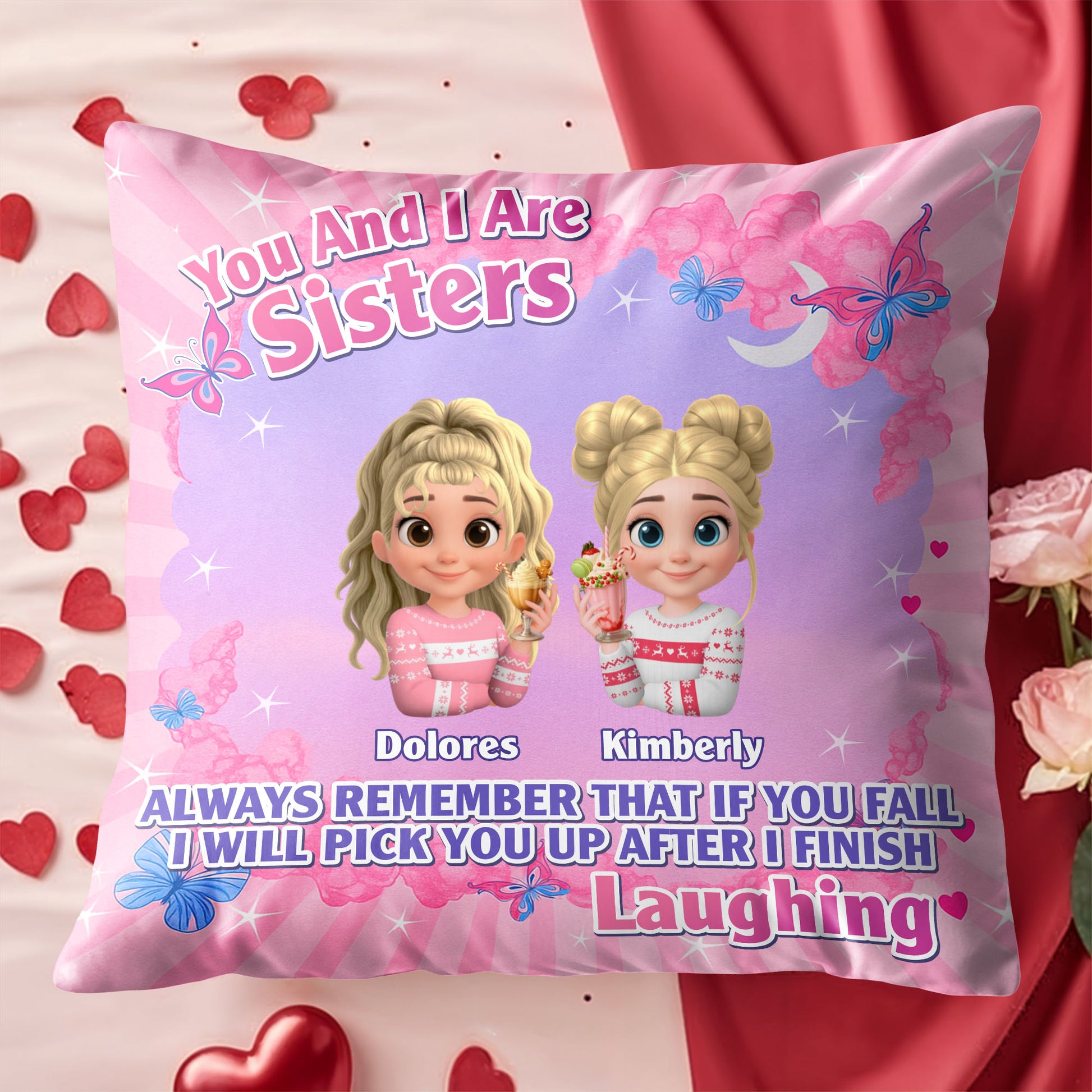 You And I Are Sisters, Animated Girls, Butterflies, Hearts