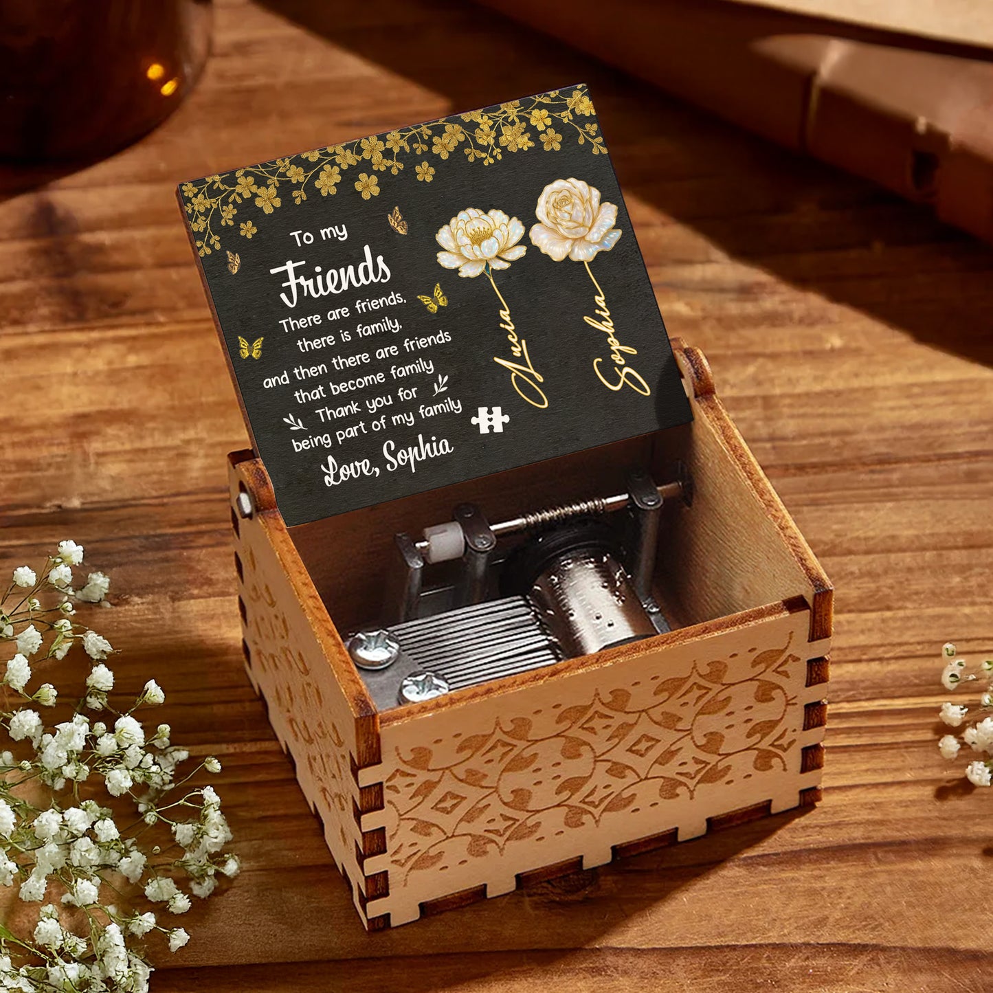 To My Friends, Flowers And Butterflies Music Box