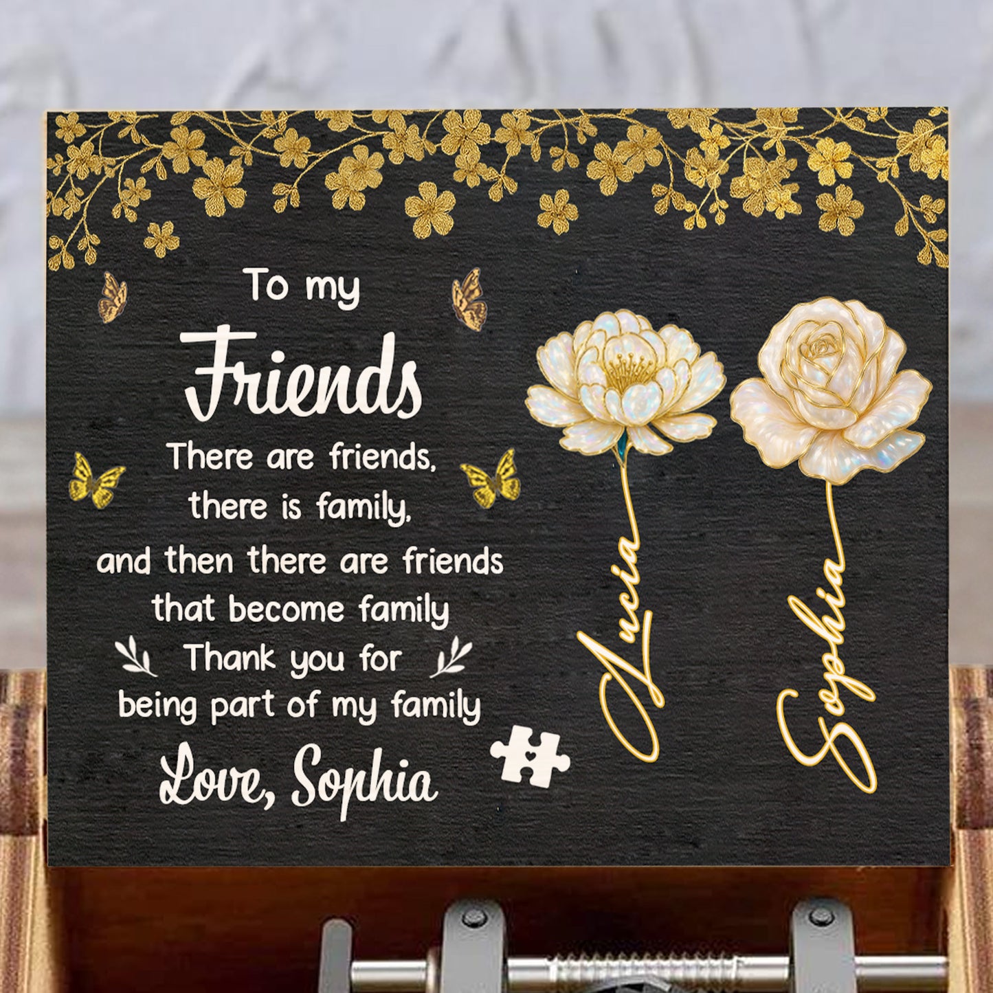 To My Friends, Flowers And Butterflies Music Box