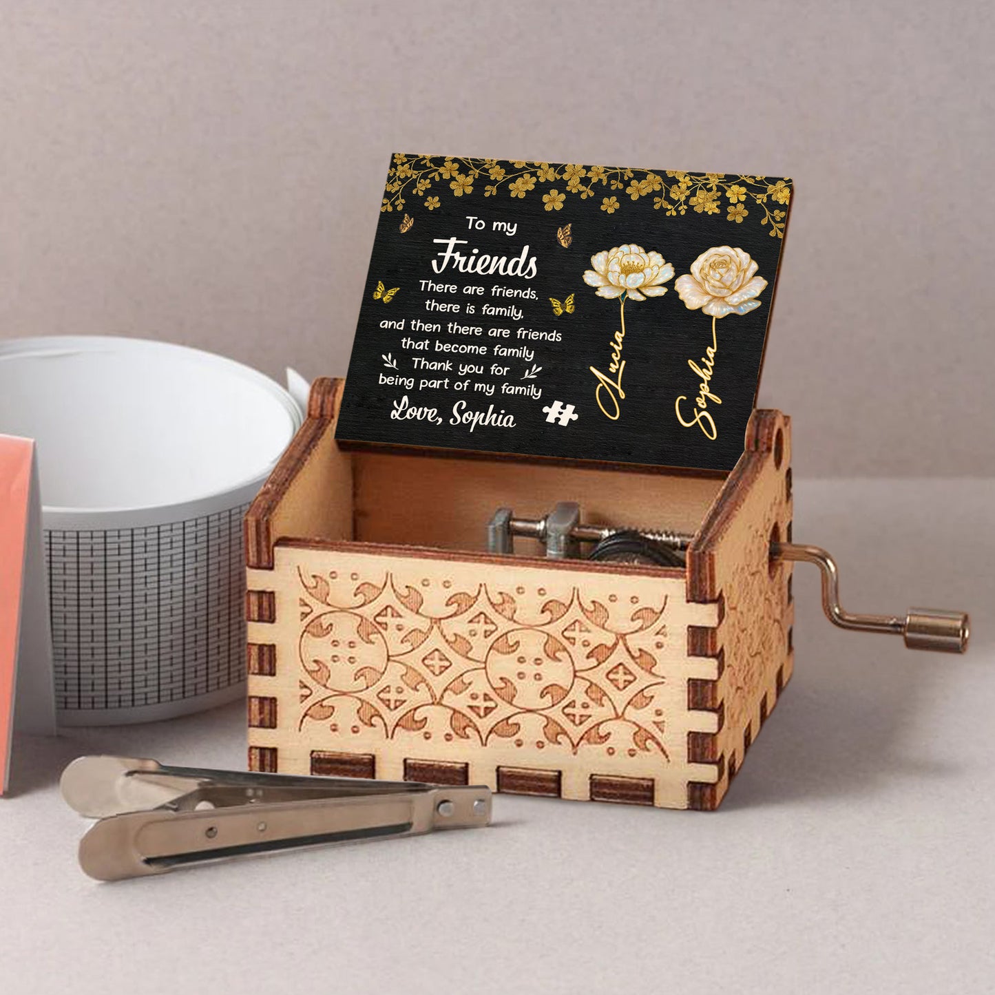 To My Friends, Flowers And Butterflies Music Box