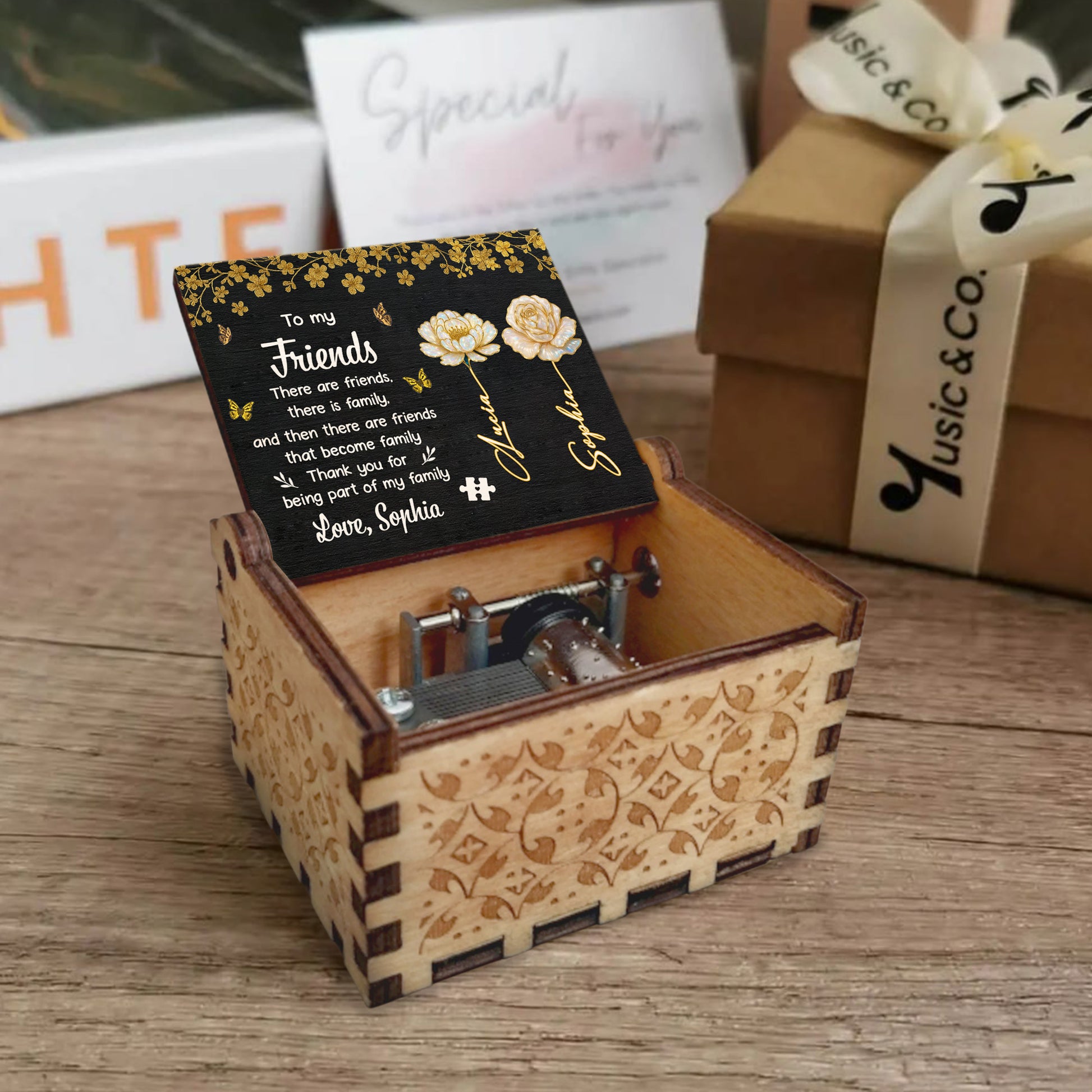 To My Friends, Flowers And Butterflies Music Box