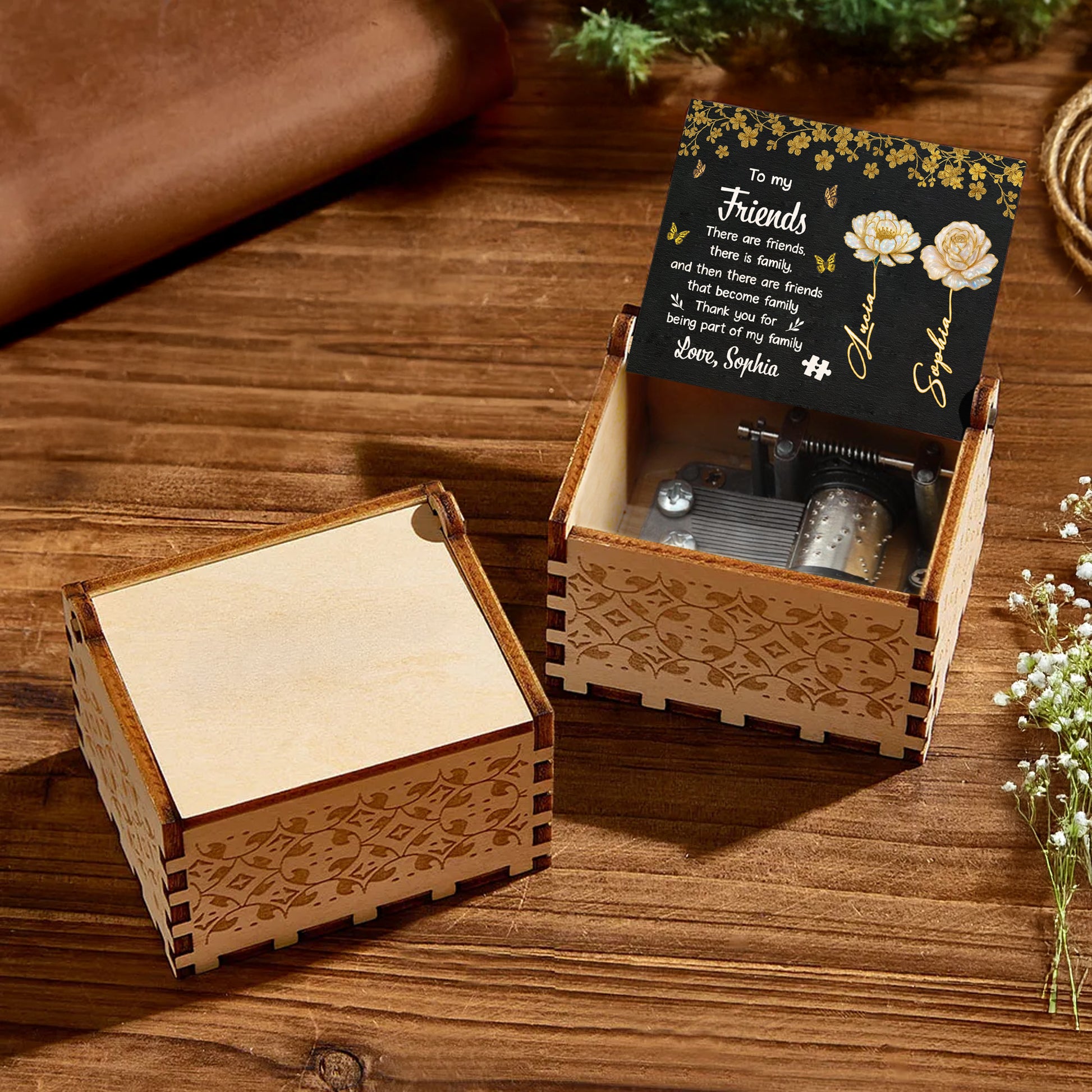 To My Friends, Flowers And Butterflies Music Box
