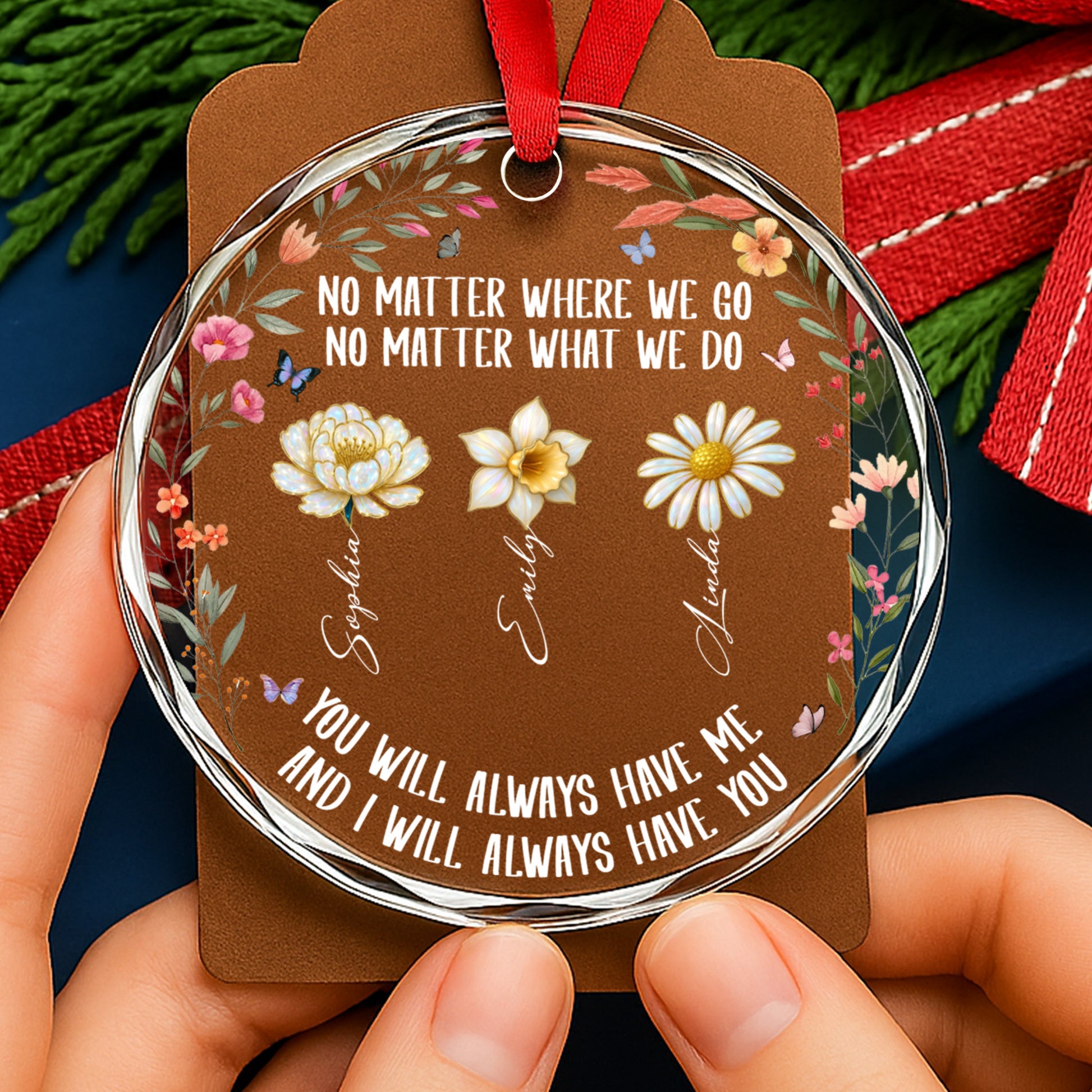 No Matter Where We Go, Flowers Circle Ornament