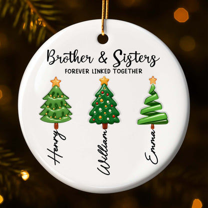 Brother & Sisters Forever Linked Together With Christmas Trees