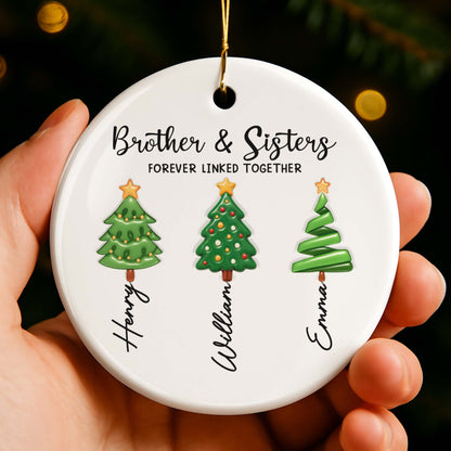 Brother & Sisters Forever Linked Together With Christmas Trees