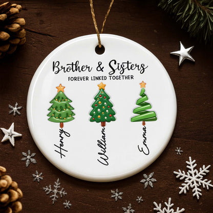 Brother & Sisters Forever Linked Together With Christmas Trees