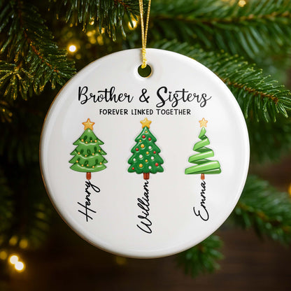 Brother & Sisters Forever Linked Together With Christmas Trees