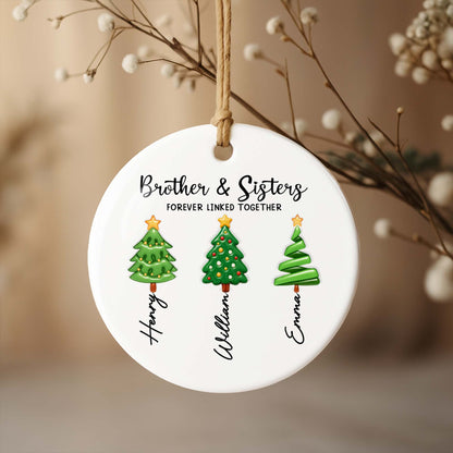 Brother & Sisters Forever Linked Together With Christmas Trees