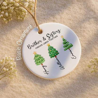 Brother & Sisters Forever Linked Together With Christmas Trees
