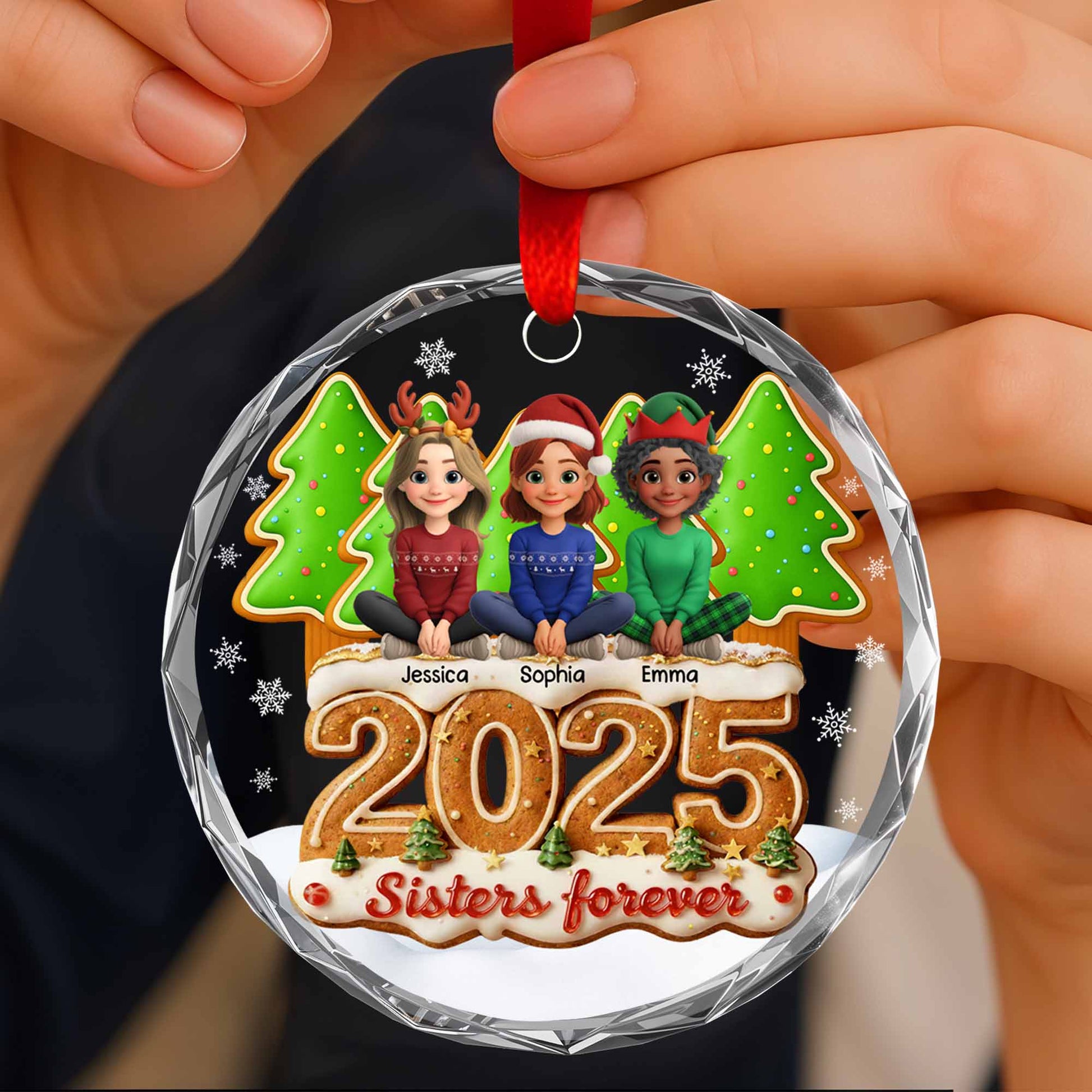 Besties Forever With Christmas Trees and Holiday Cookies