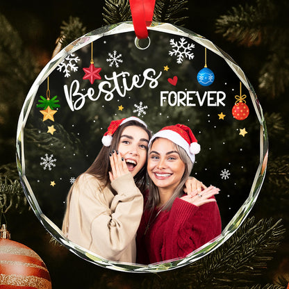 Besties Forever With Santa Hats And Christmas Decorations